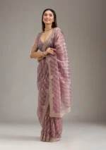 Purple Zariwork Art Silk Saree